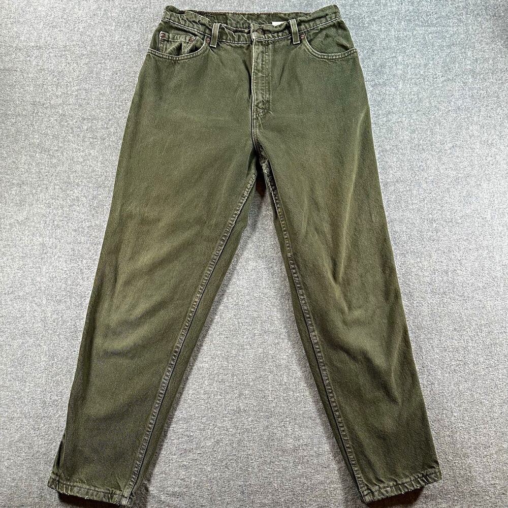 Vintage 90s Levi’s 551 Jeans Green High Rise Tapered Mom Denim 30x27 USA